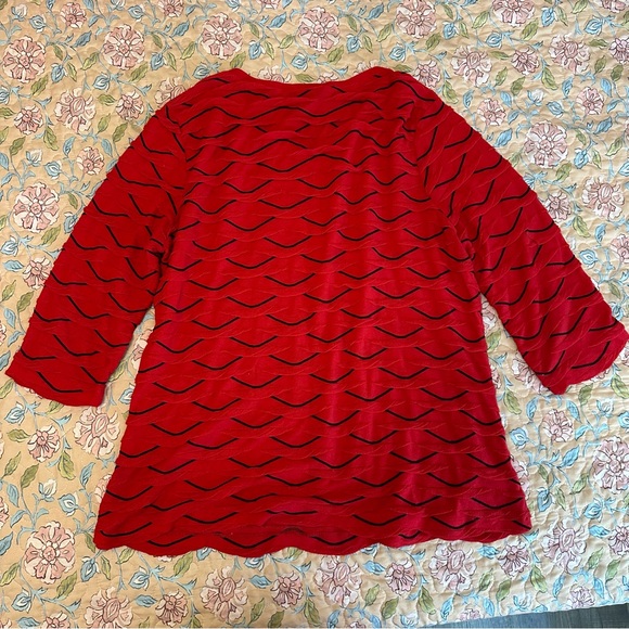 Investments Red Textured Women's Blouse - Picture 4 of 7
